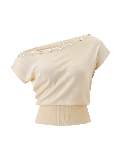 TYLA SLEEVELESS KNIT TOP - CREAM
