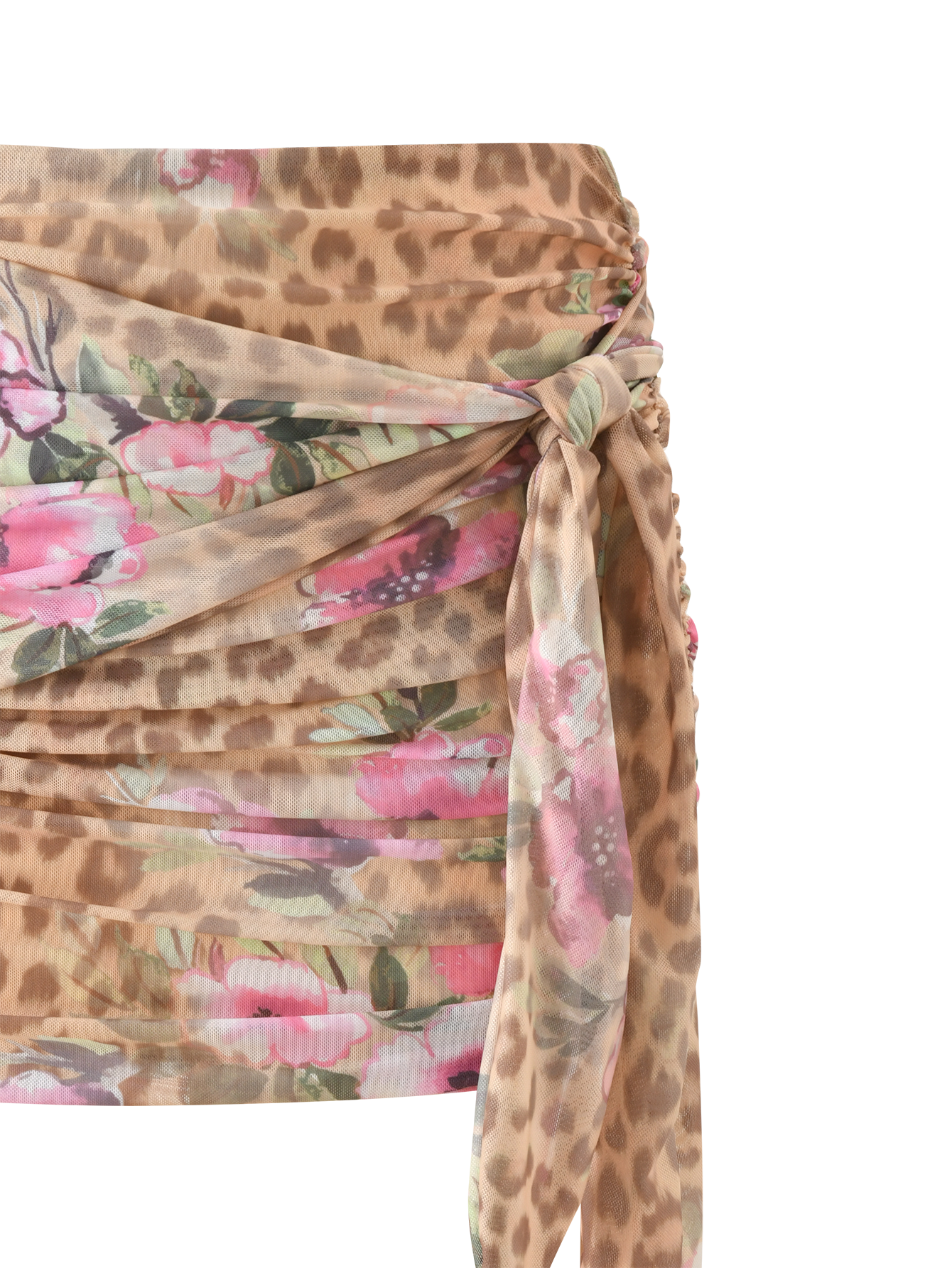 RISA MINI SKIRT - LEOPARD FLORAL