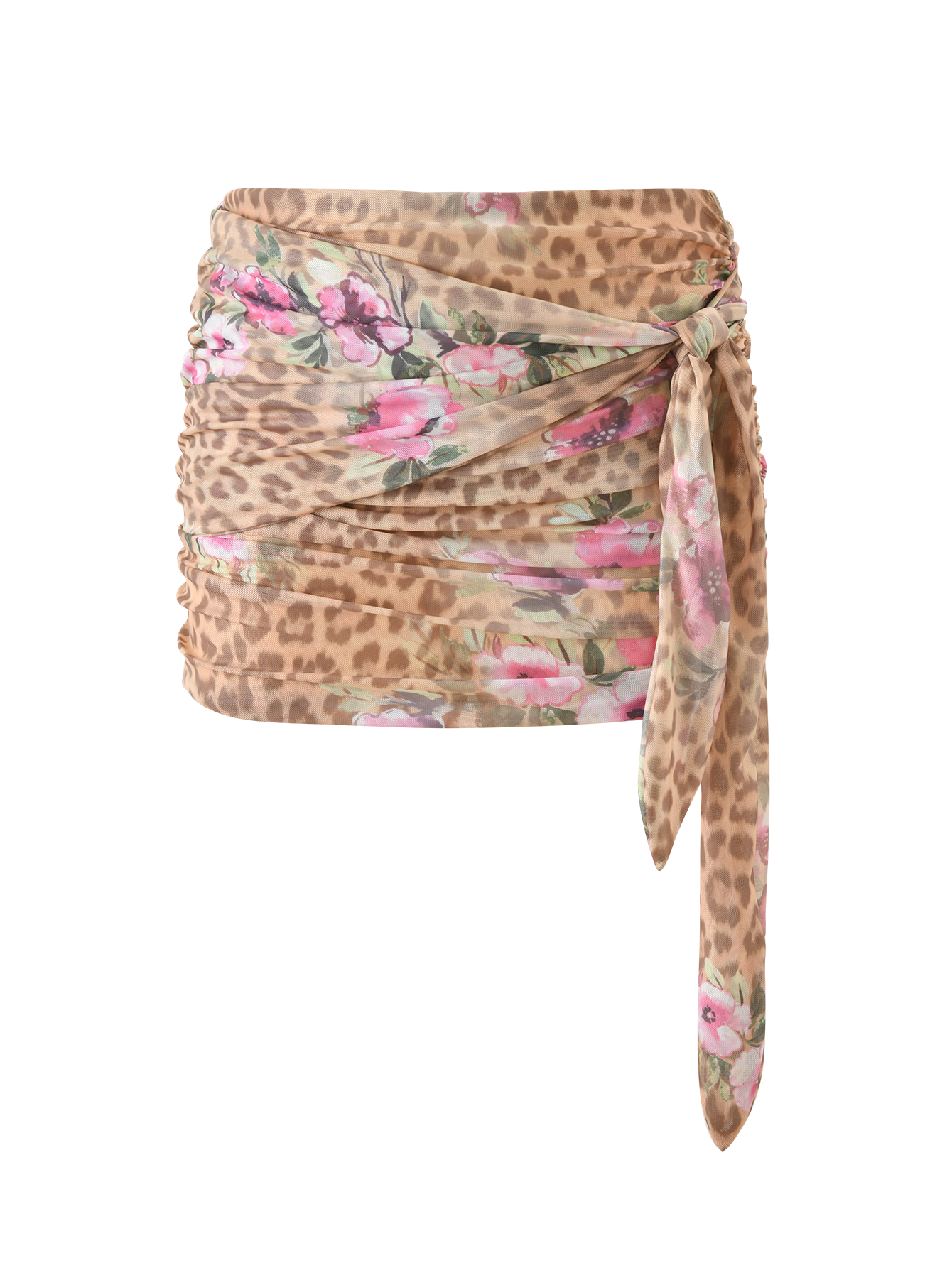 RISA MINI SKIRT - LEOPARD FLORAL