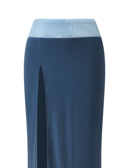 THARA MAXI SKIRT - SLATE BLUE