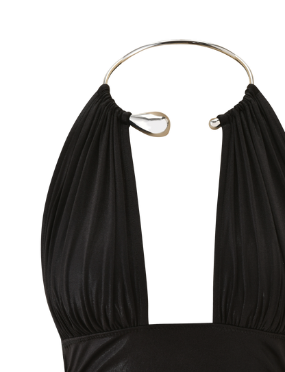 VIANNA TOP - BLACK METALLIC