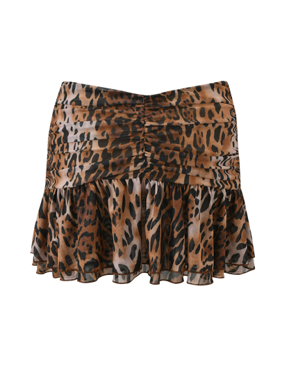 AZALEA TWIST MINI SKIRT - LEOPARD