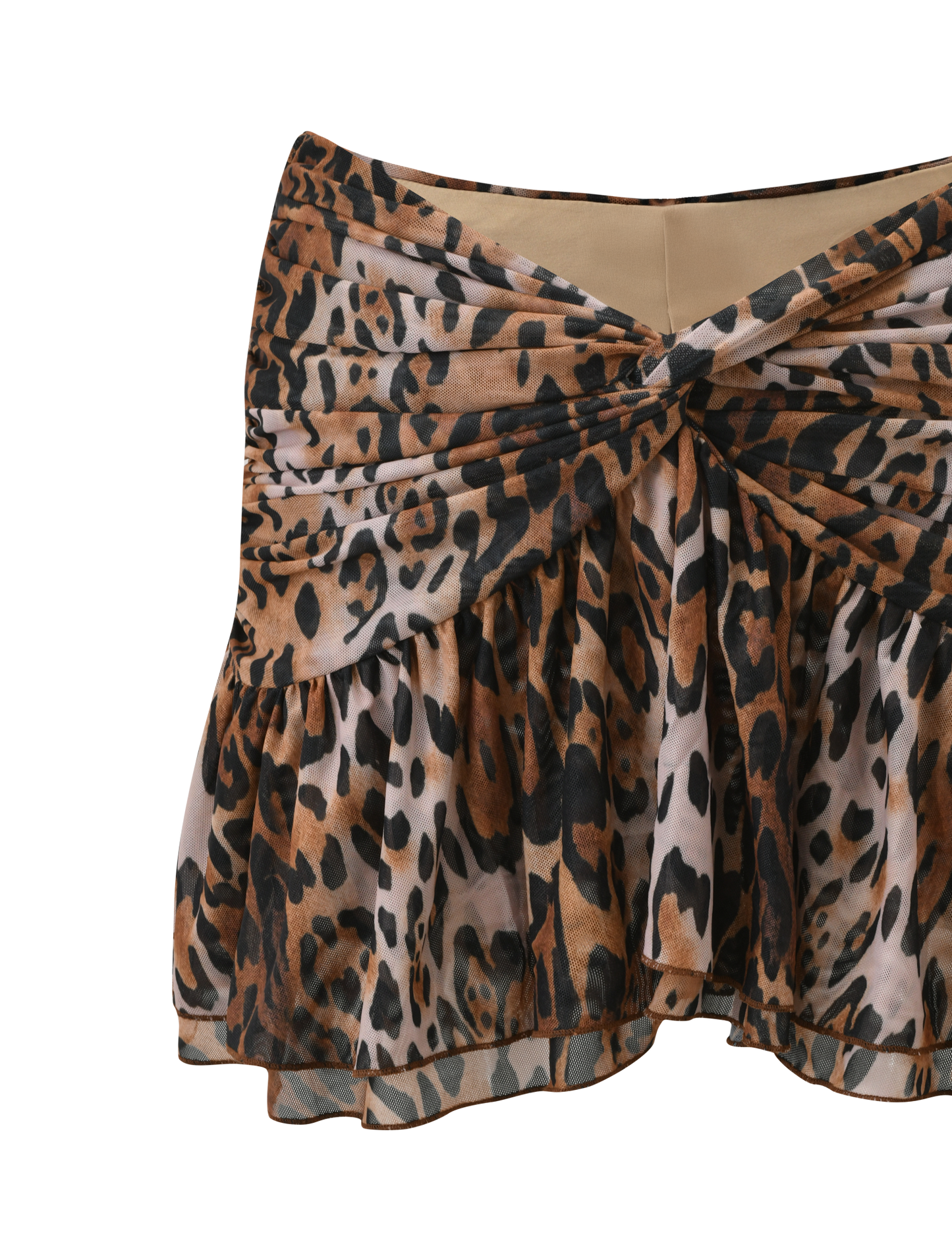 AZALEA TWIST MINI SKIRT - LEOPARD