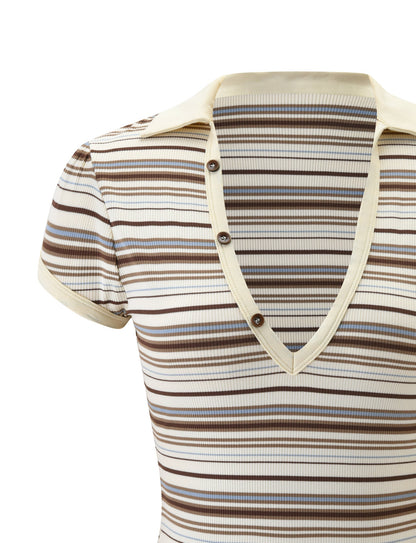 KAYDIN TOP - CREAM STRIPE