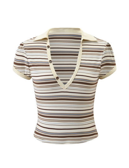 KAYDIN TOP - CREAM STRIPE