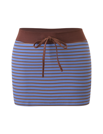 KAYDIN SKORT - BLUE AND BROWN STRIPE