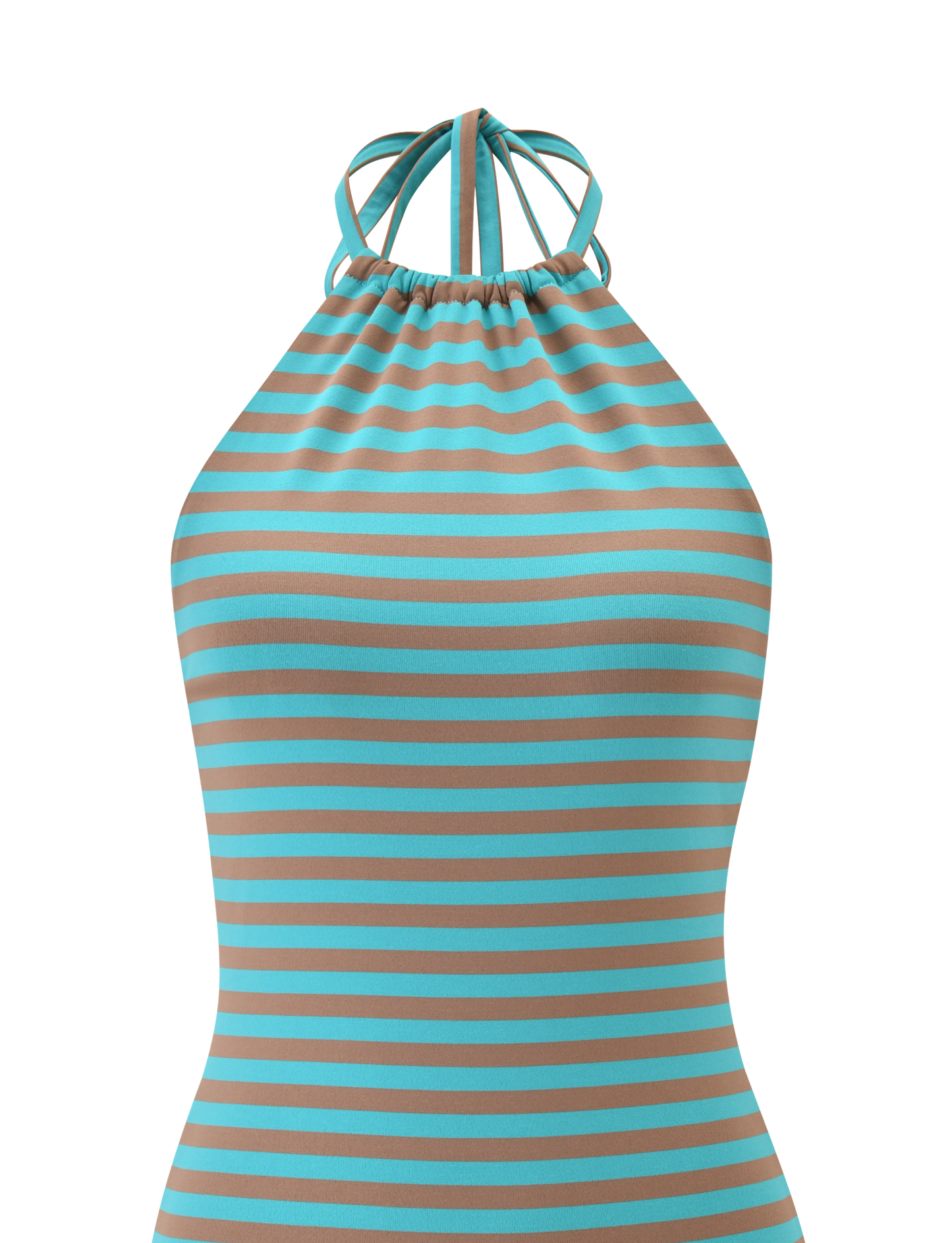 DILLON DRESS 2.0 - MUSHROOM AQUA STRIPE