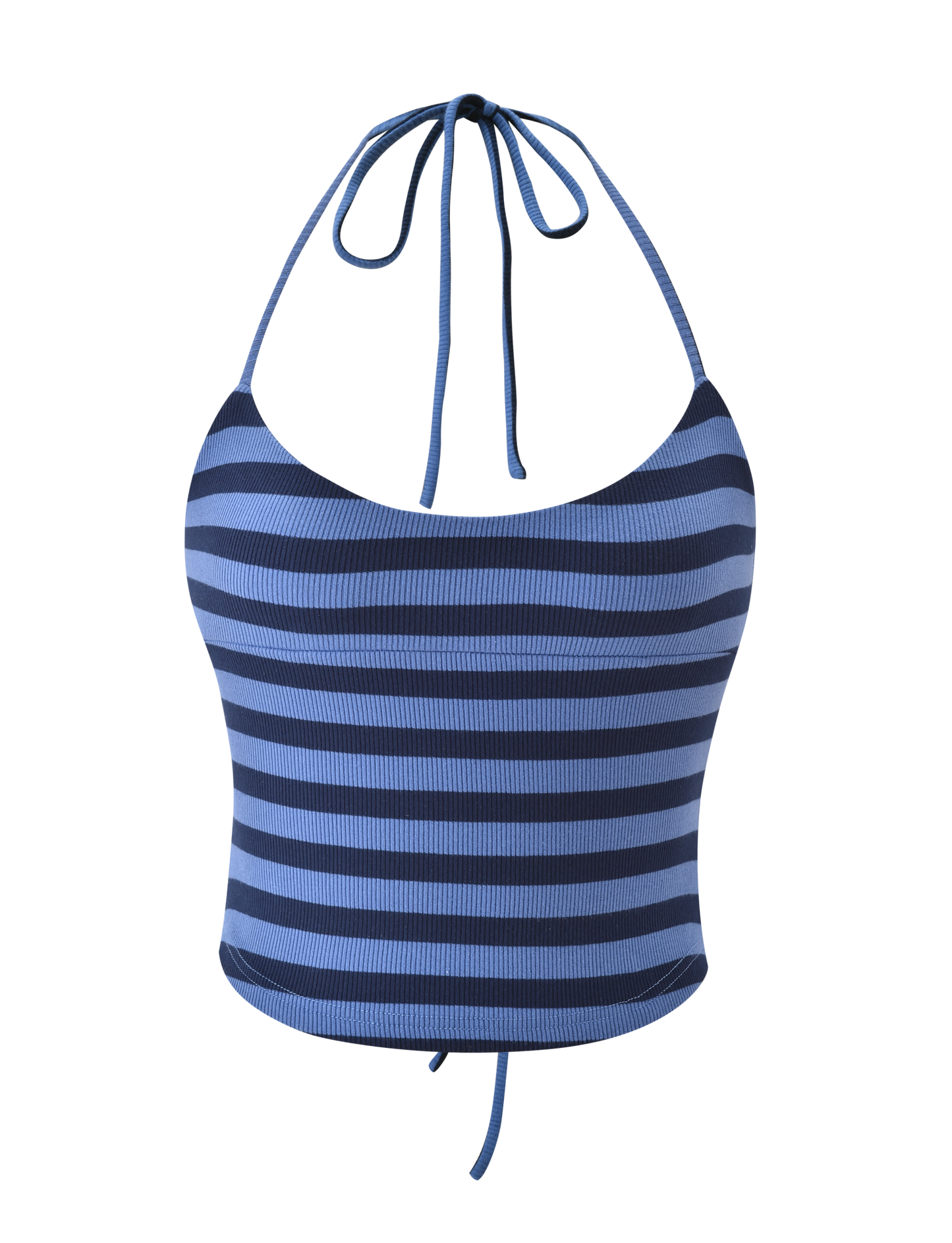 CERYS RIB TOP - BLUE NAVY STRIPE