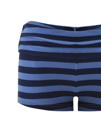 CERYS RIB SHORT - BLUE NAVY STRIPE