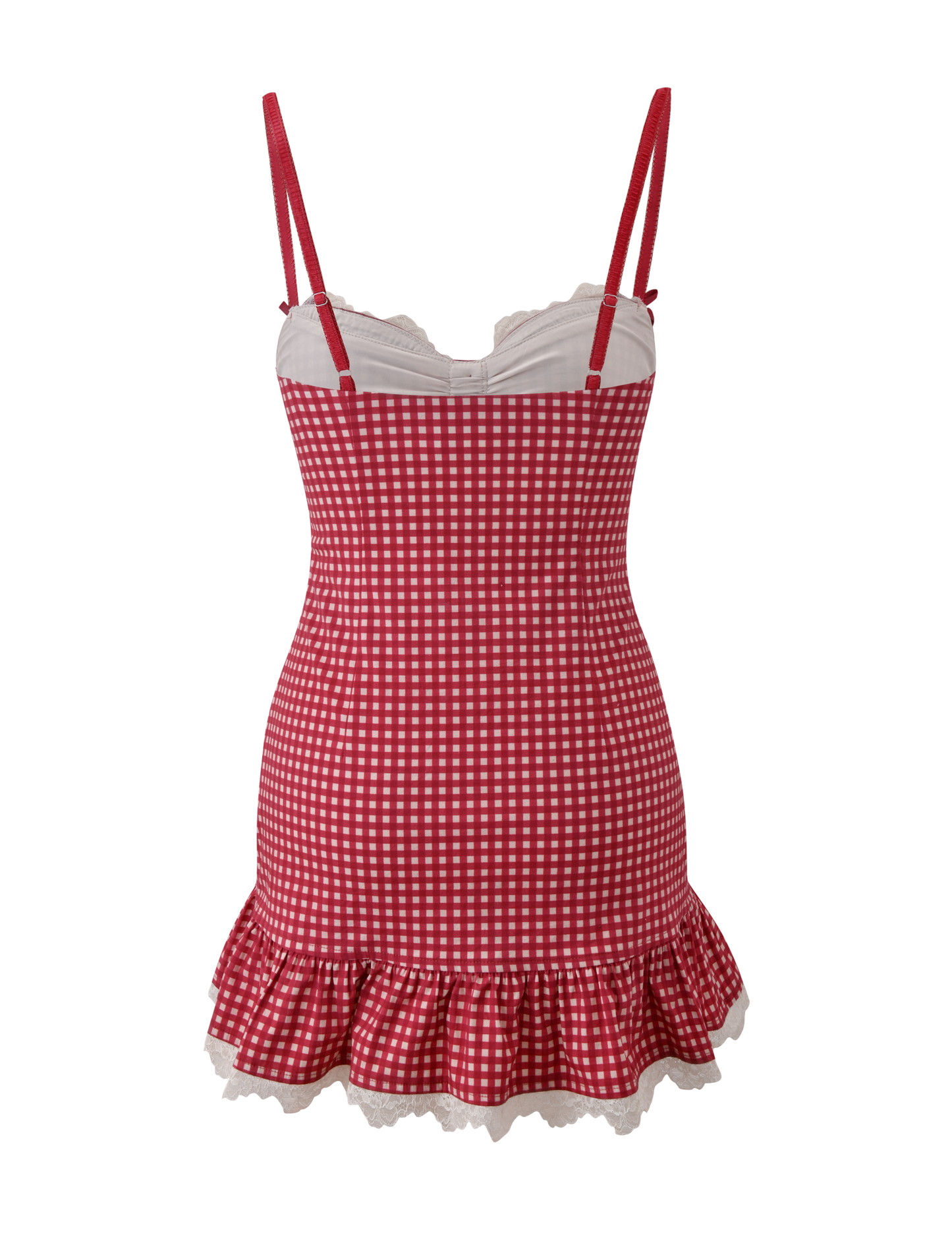 EMMALINE MINI DRESS - RED GINGHAM