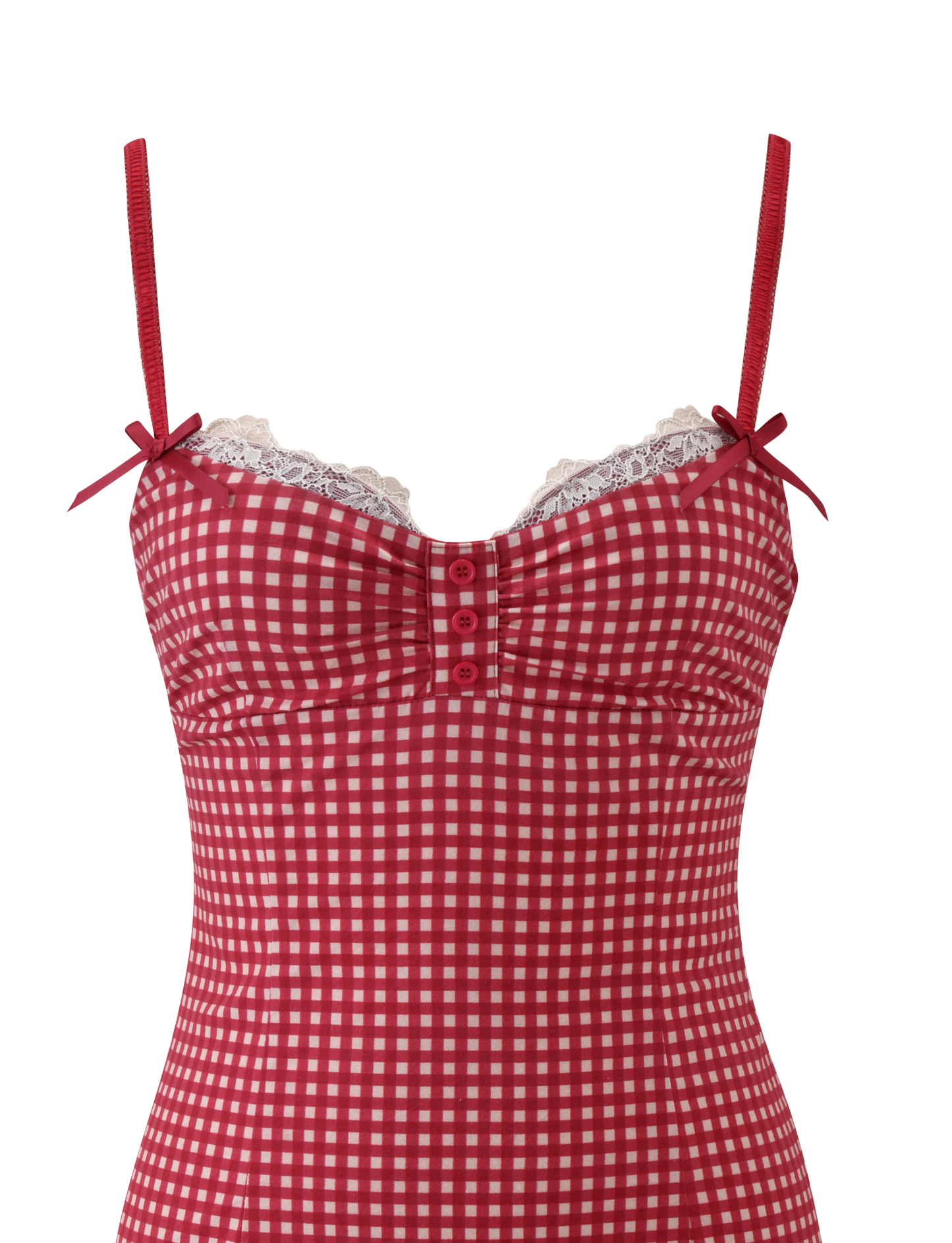 EMMALINE MINI DRESS - RED GINGHAM