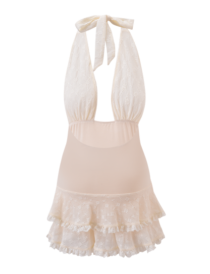 ANOUK RUFFLE MINI DRESS - CREAM