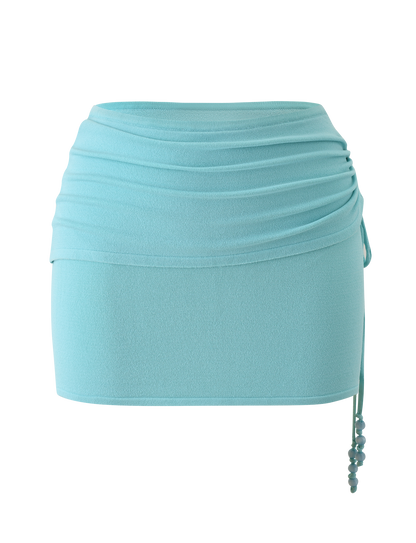 JASMINA KNIT MINI SKIRT - BLUE