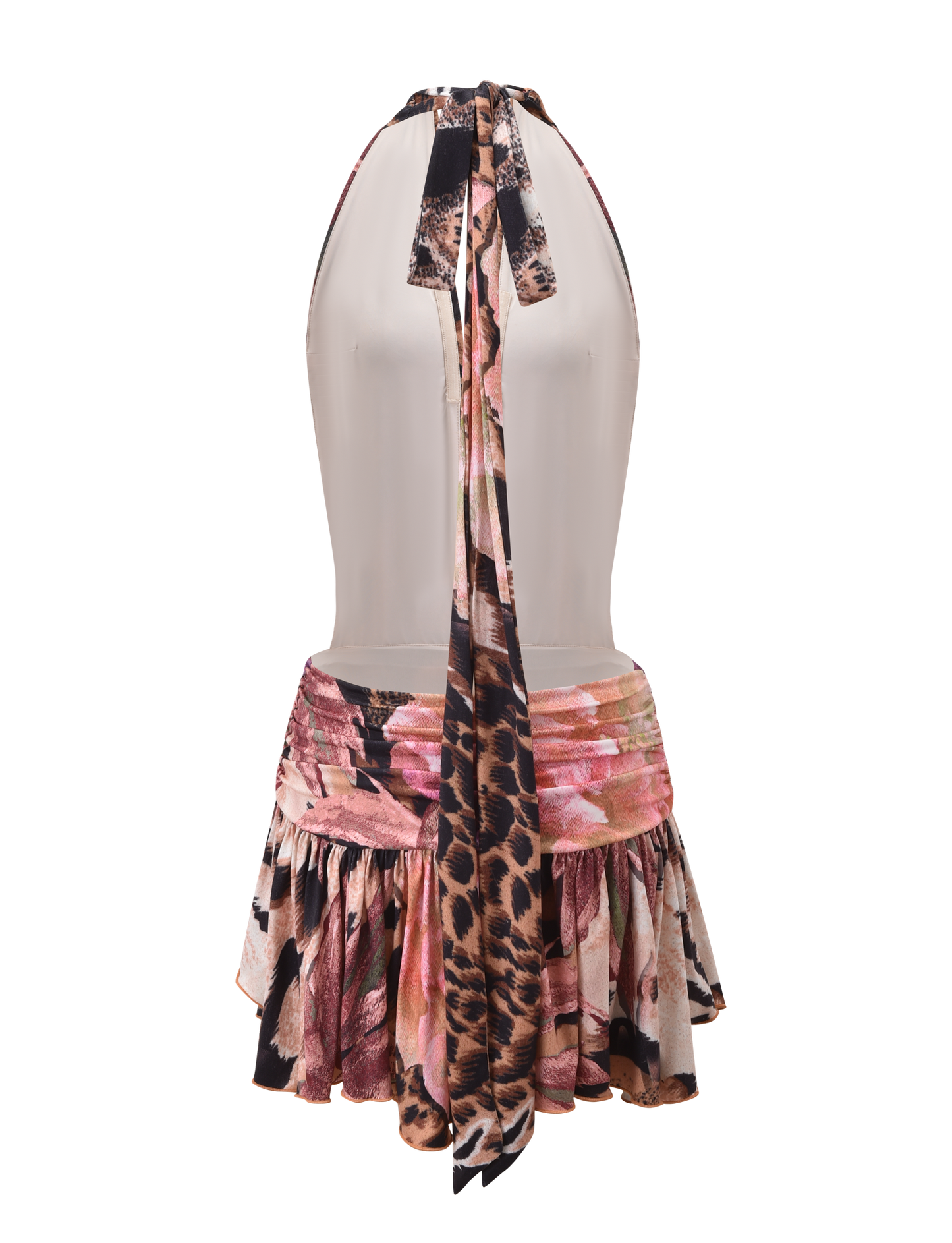 INDI HALTER SCARF DRESS - ANIMALIER FLORAL