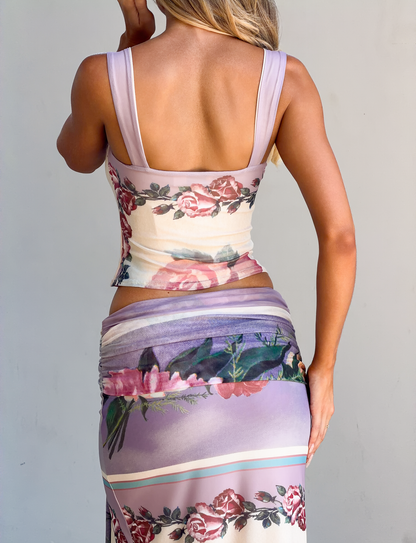 RAFFIE PRINTED CORSET - POSTCARD FLORAL