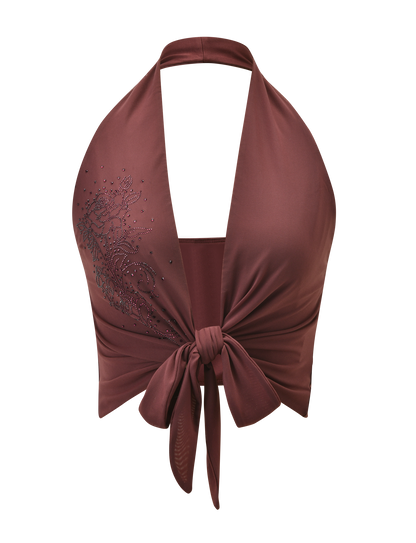 GEORGIE DIAMANTE TOP - CHOCOLATE
