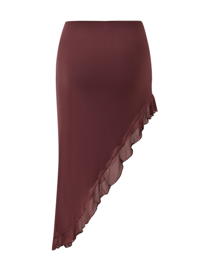 GEORGIE DIAMANTE HI LO SKIRT - CHOCOLATE