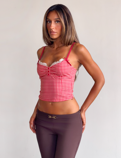 EMMALINE BUSTIER - RED GINGHAM