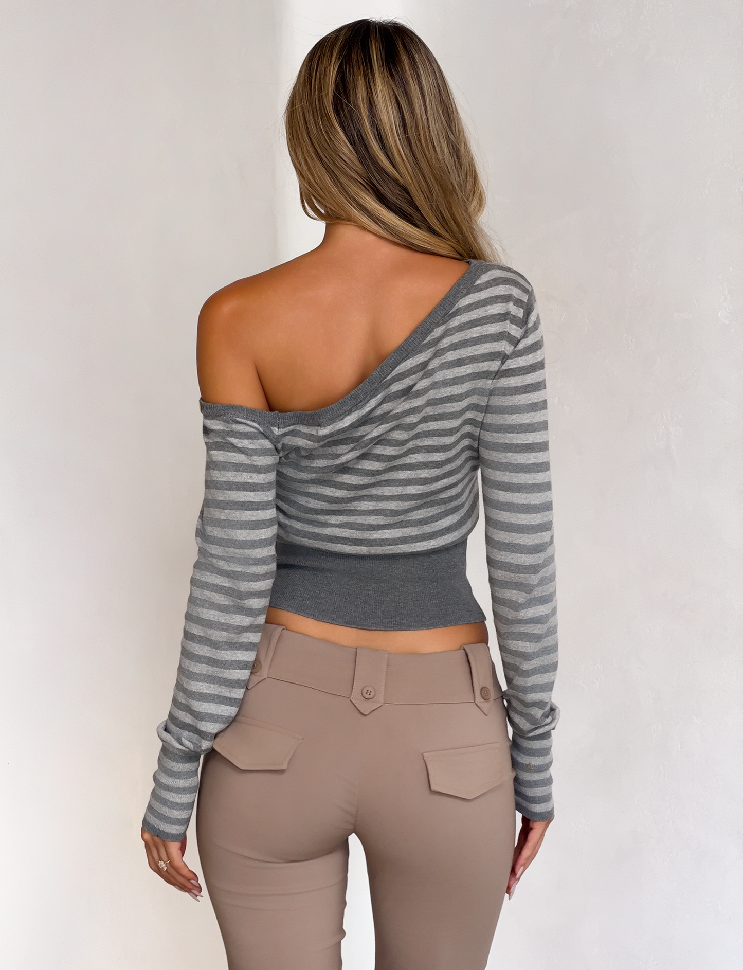 TYLA JUMPER - GREY STRIPE
