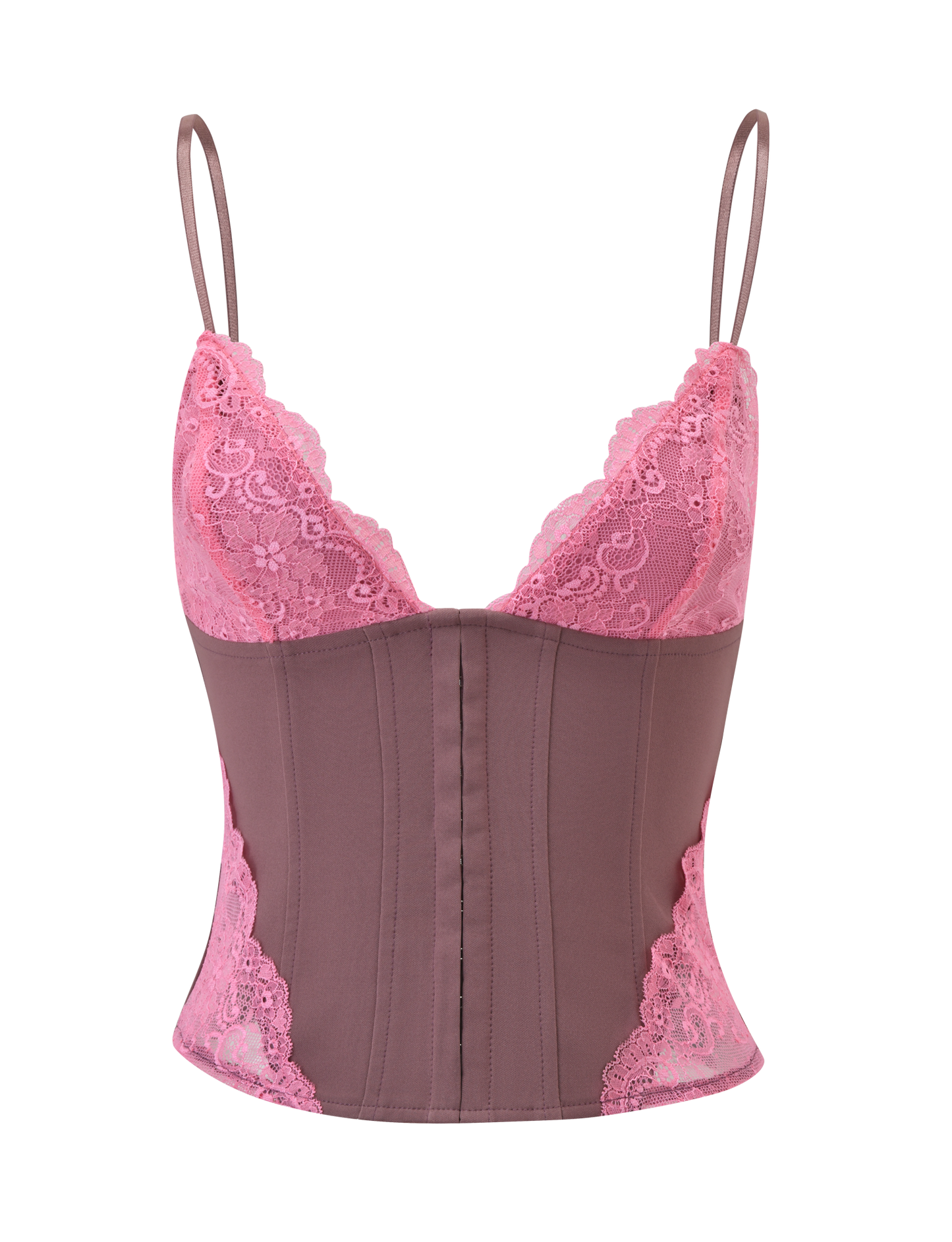 MARGARITA LACE TRIANGLE CORSET - BROWN