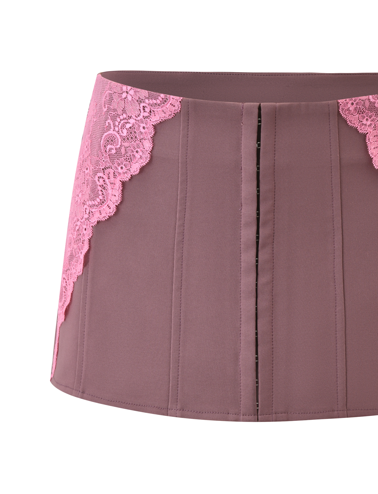 MARGARITA LACE MINI SKIRT - BROWN