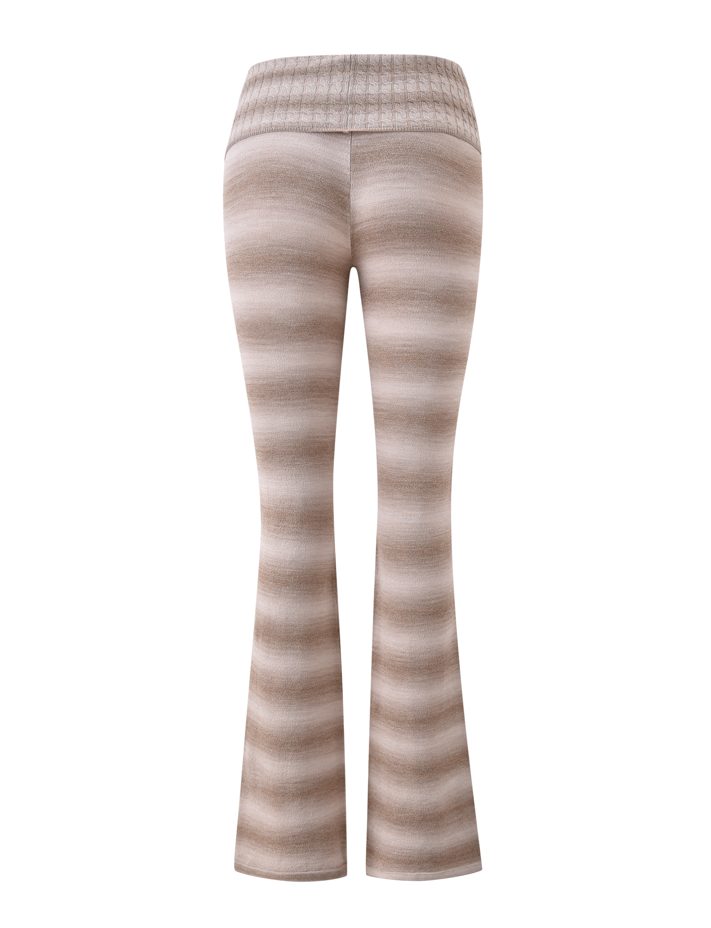 MARISSA FOLDOVER KNIT PANT - TAUPE OMBRE STRIPE