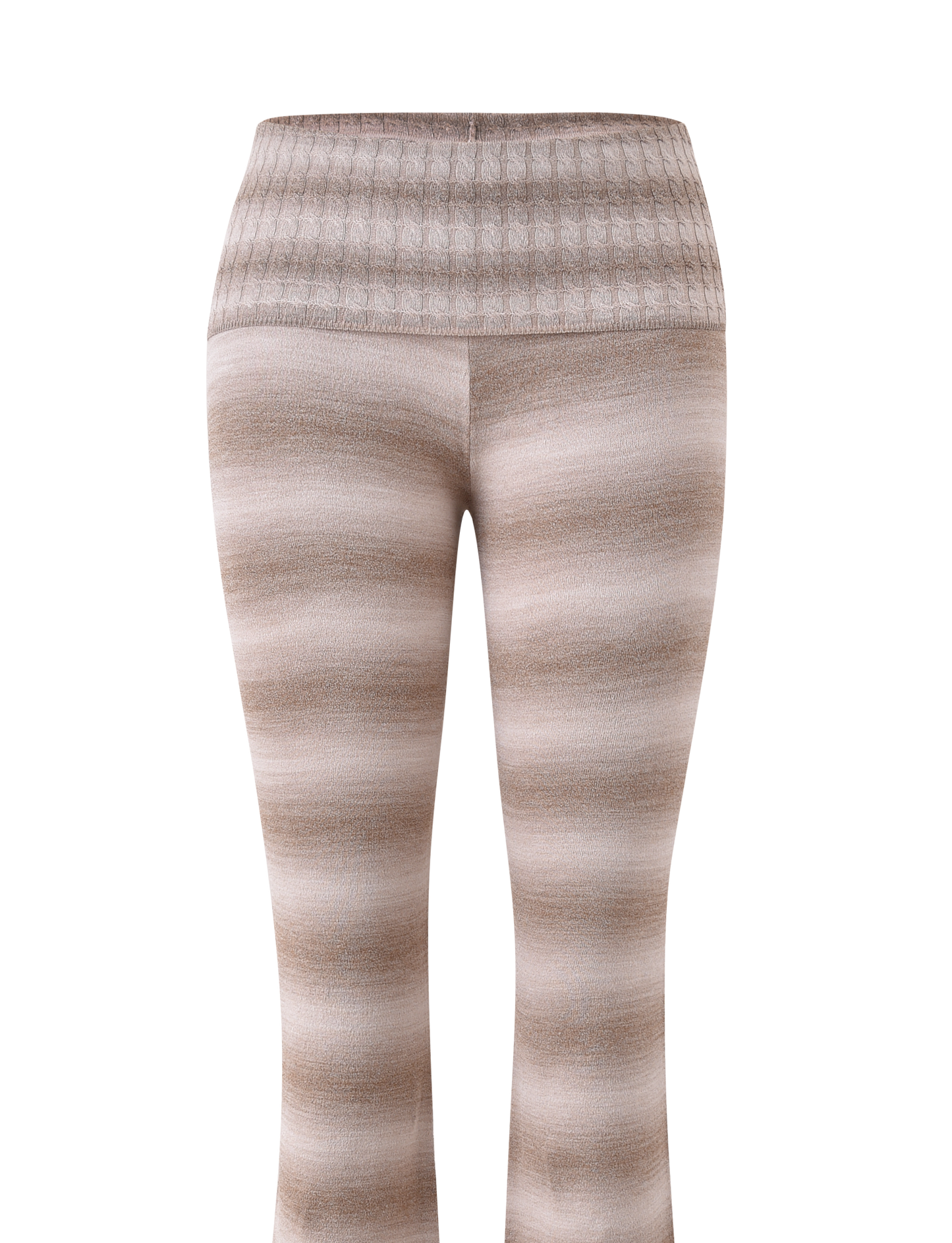MARISSA FOLDOVER KNIT PANT - TAUPE OMBRE STRIPE