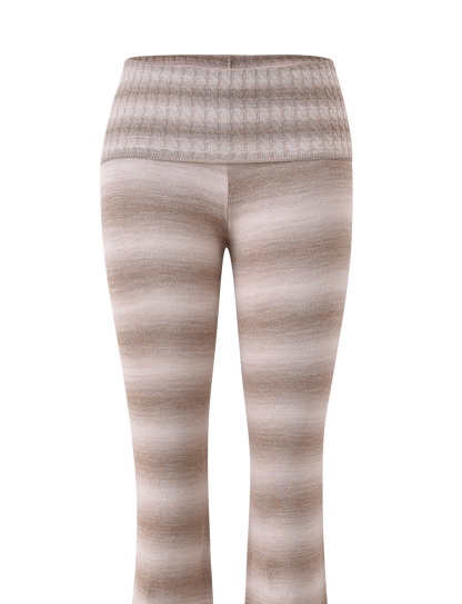 MARISSA FOLDOVER KNIT PANT - TAUPE OMBRE STRIPE