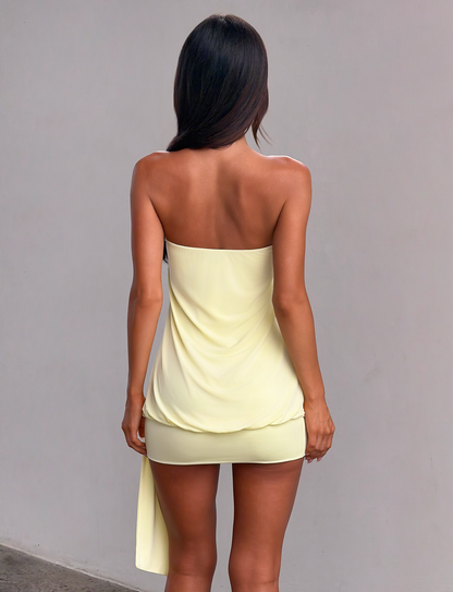 RAVENNA MINI DRESS - BUTTER YELLOW
