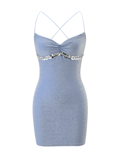ALIA MINI DRESS - BLUE