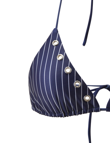 MARREN BIKINI TOP - NAVY PINSTRIPE