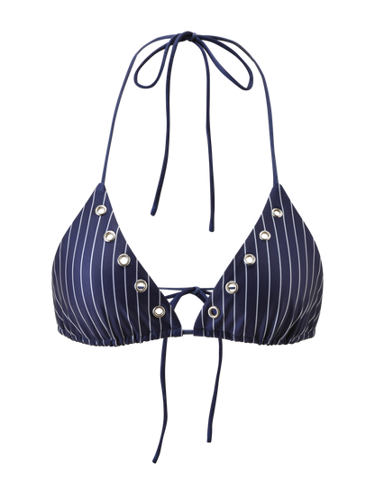 MARREN BIKINI TOP - NAVY PINSTRIPE