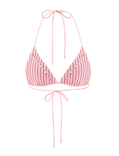 MARREN BIKINI TOP - PINK STRIPE