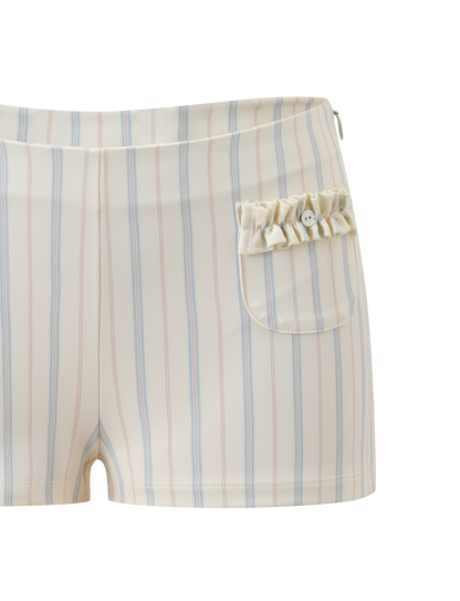 VALERIE RUFFLE HOT SHORT - STRIPE