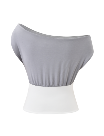 ALYSSA OFF SHOULDER TOP - GREY