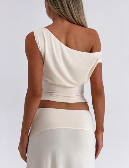 ALYSSA OFF SHOULDER TOP - CREAM