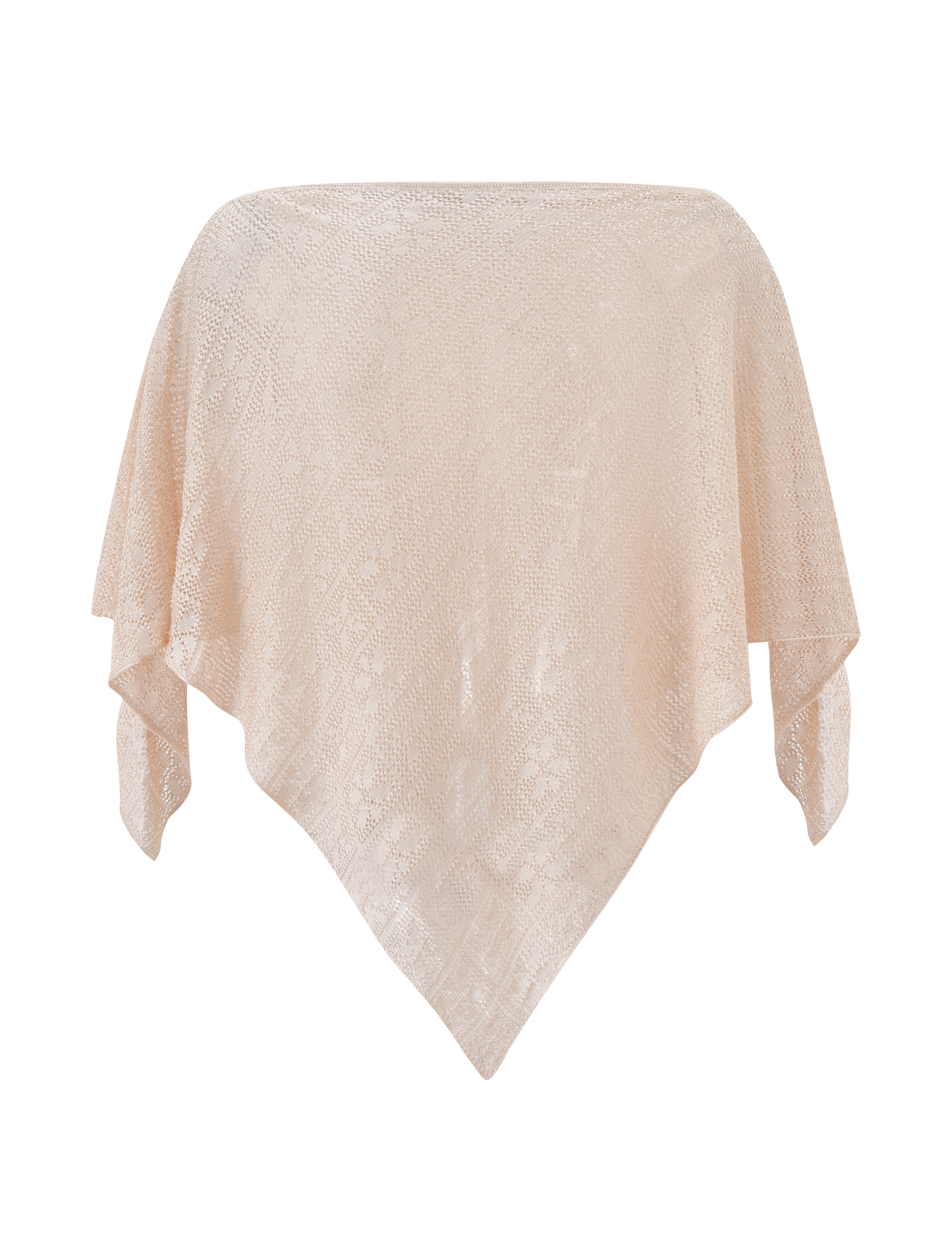 FERN CROCHET PONCHO - CHAMPAGNE