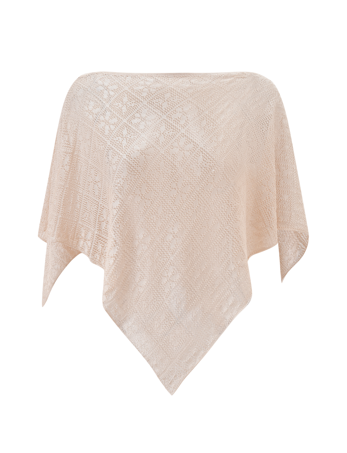 FERN CROCHET PONCHO - CHAMPAGNE