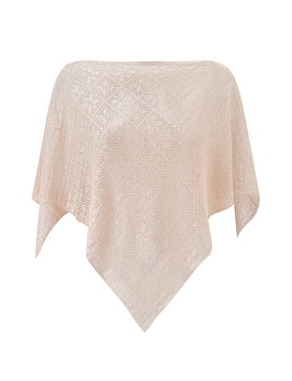 FERN CROCHET PONCHO - CHAMPAGNE