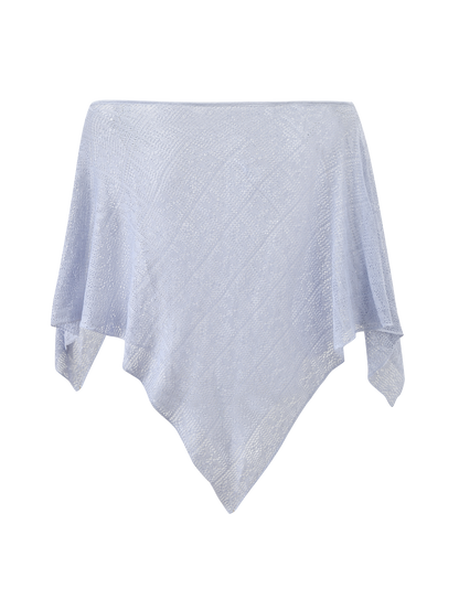 FERN CROCHET PONCHO - SILVER