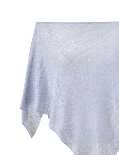 FERN CROCHET PONCHO - SILVER