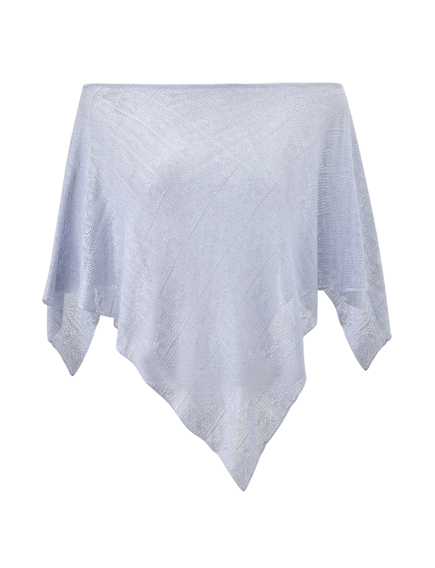 FERN CROCHET PONCHO - SILVER