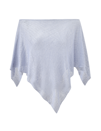 FERN CROCHET PONCHO - SILVER