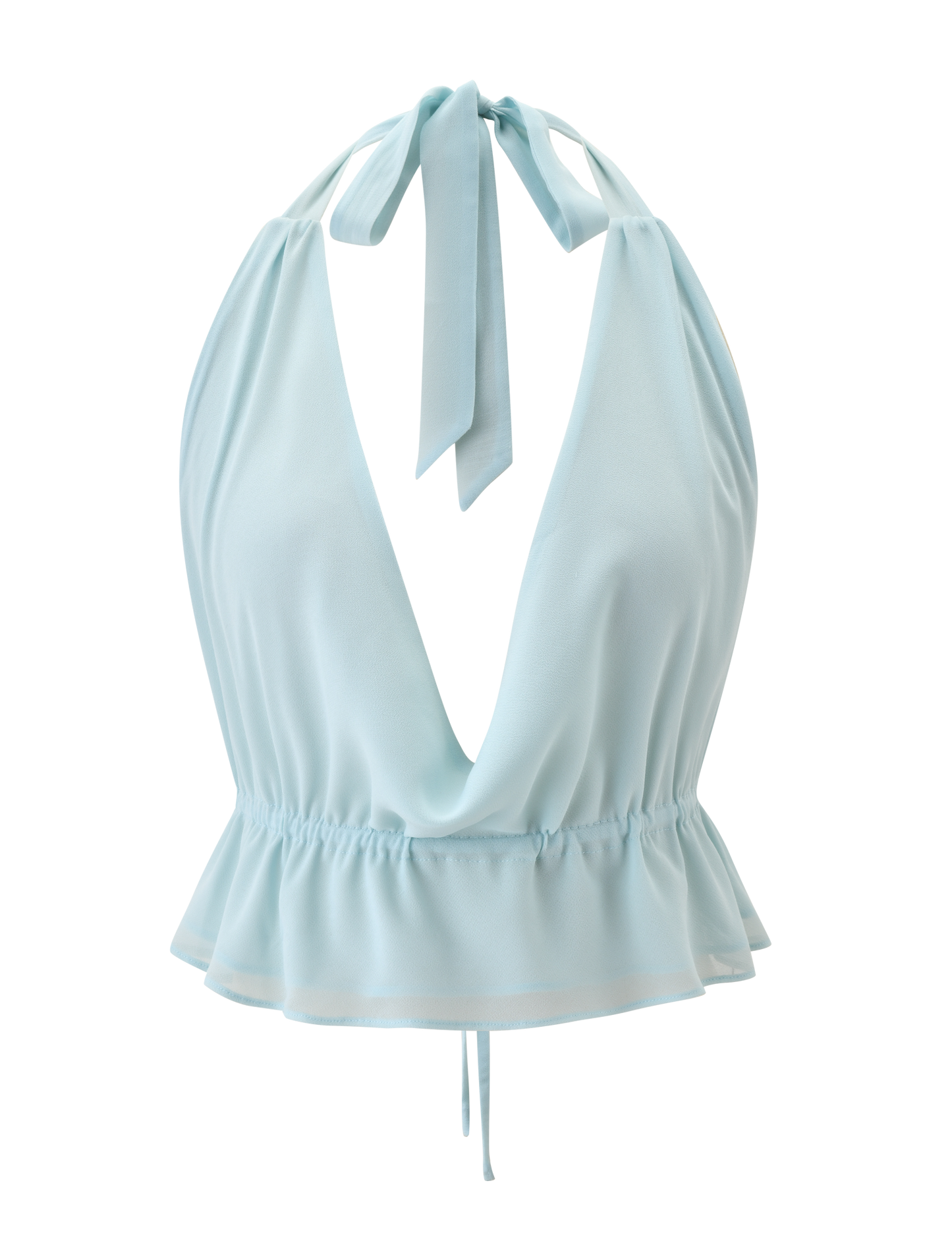 VEDA OPEN BACK COWL TOP - SEAFOAM