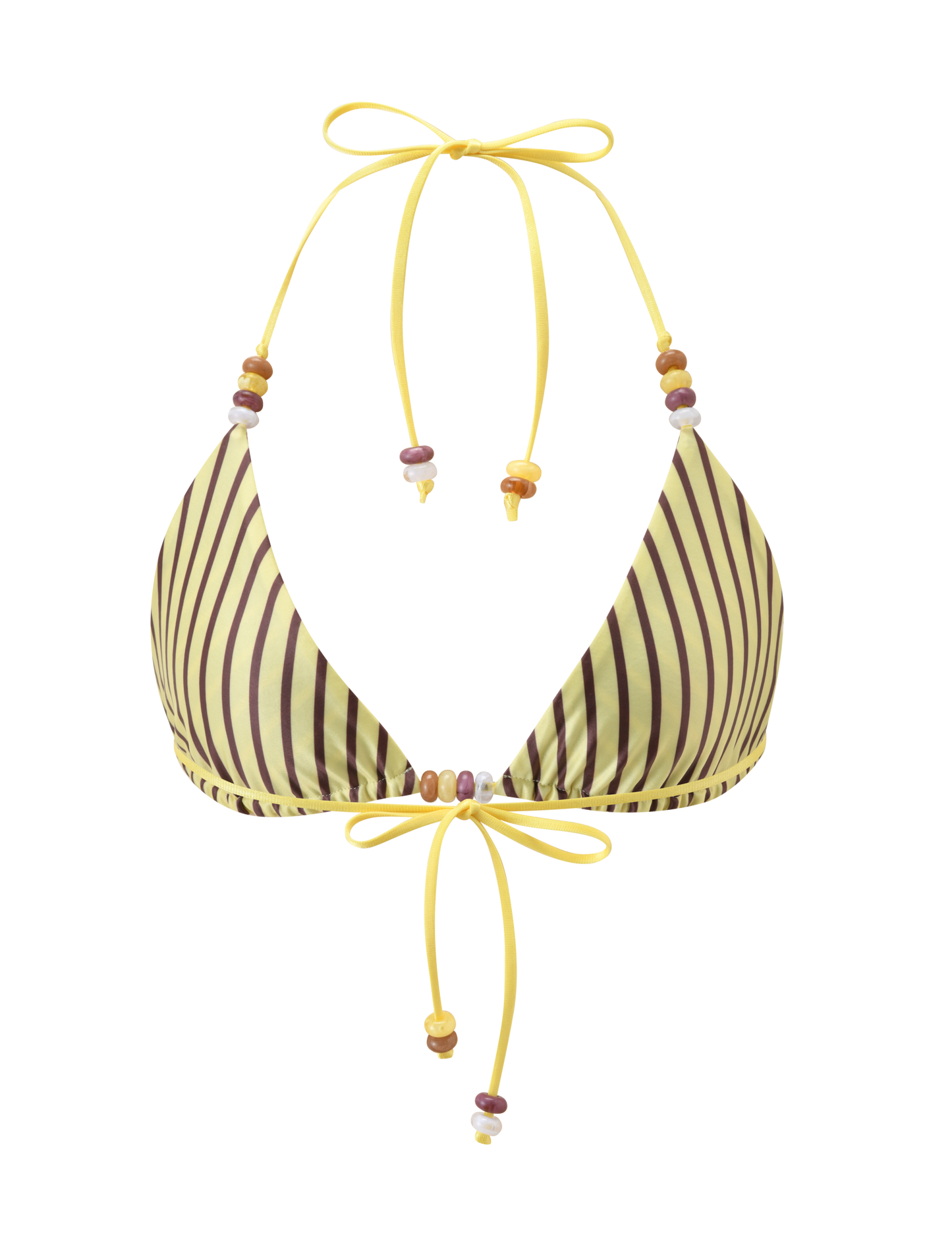 FINLEA REVERSIBLE BIKINI TOP - BROWN AND YELLOW STRIPE