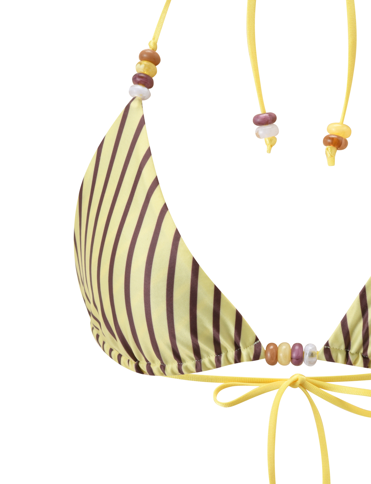 FINLEA REVERSIBLE BIKINI TOP - BROWN AND YELLOW STRIPE