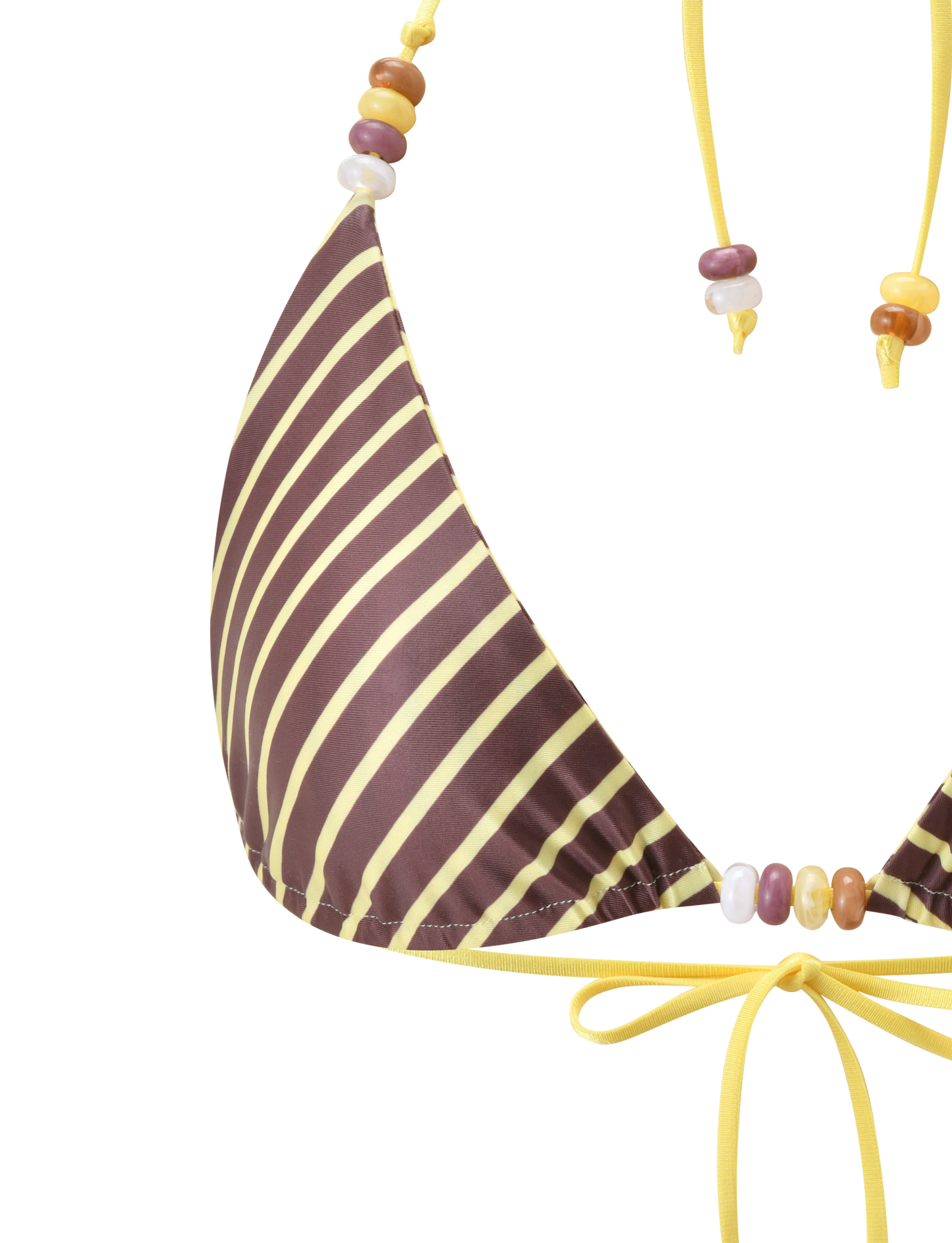 FINLEA REVERSIBLE BIKINI TOP - BROWN AND YELLOW STRIPE