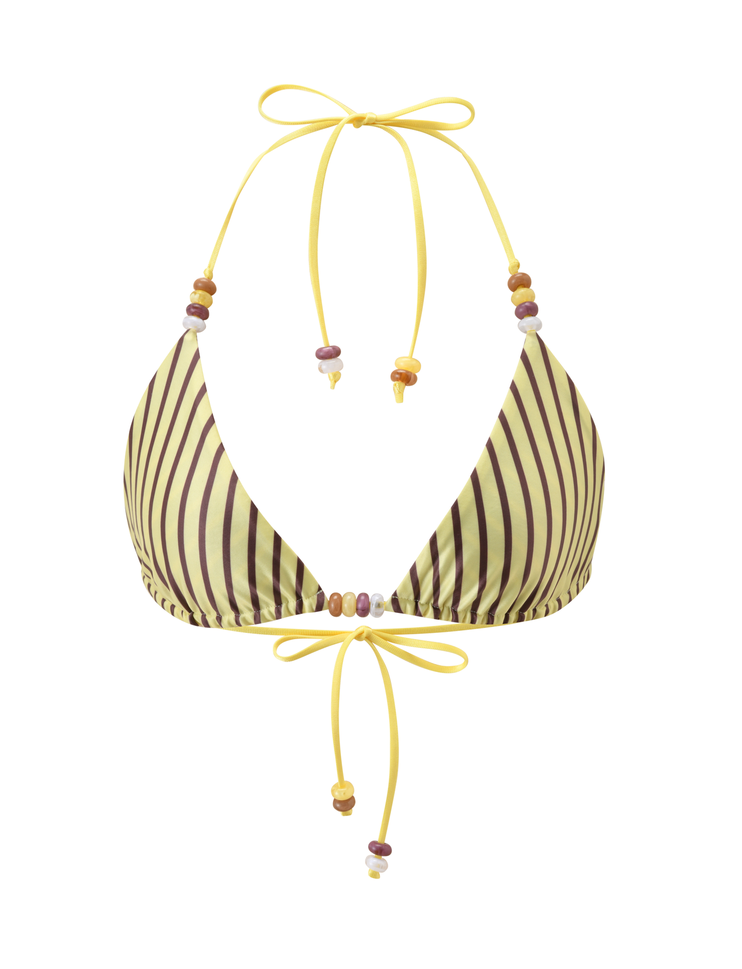FINLEA REVERSIBLE BIKINI TOP - BROWN AND YELLOW STRIPE