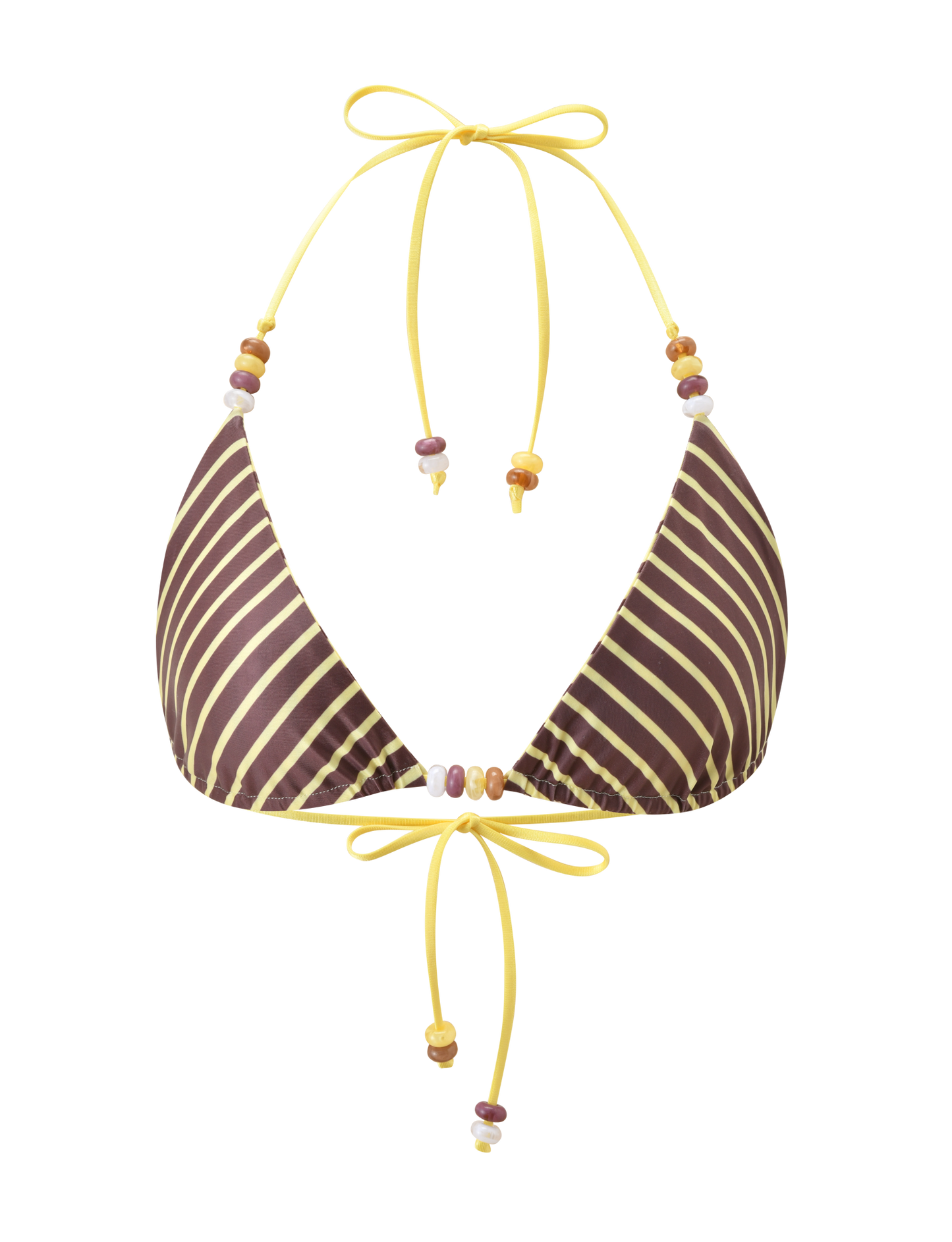 FINLEA REVERSIBLE BIKINI TOP - BROWN AND YELLOW STRIPE