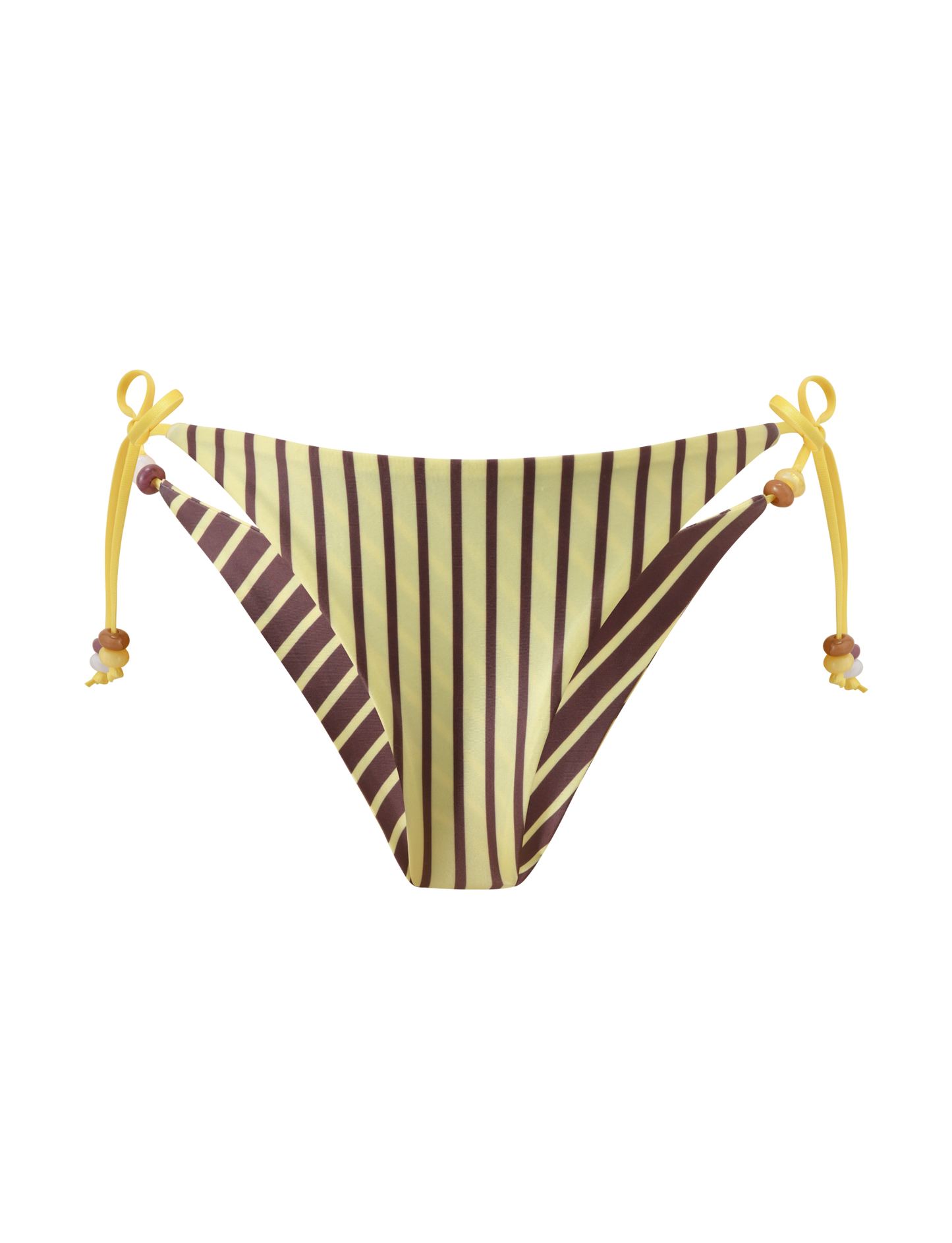 FINLEA REVERSIBLE BIKINI BOTTOM - BROWN AND YELLOW STRIPE